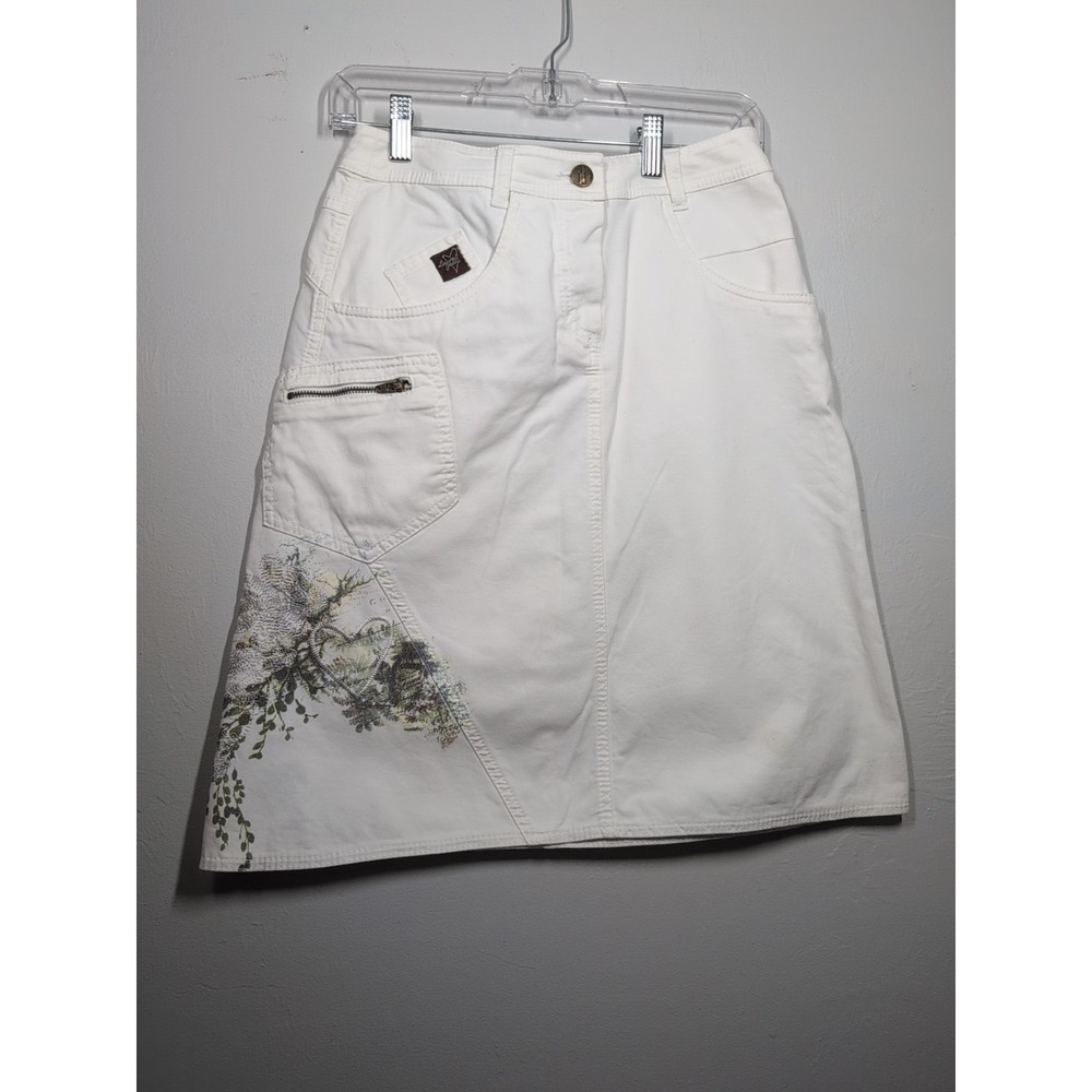 White Denim Sz34 Laurel Jeans Stretchy Cotton Blend Skirt Pockets Made In Turkey